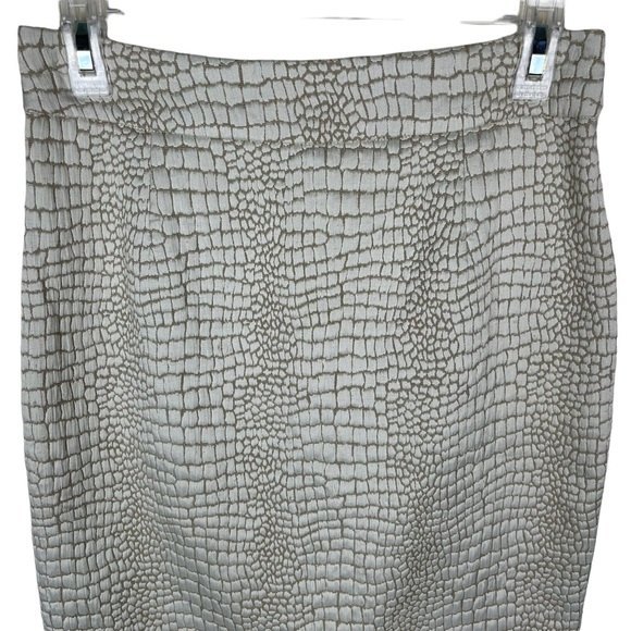 Calvin Klein Gold Snake Print Pencil Skirt Size 4 - Picture 2 of 8